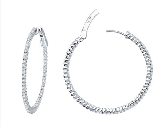 1.72 Carat Grace Inside-Out Hoops 30MM: Rental