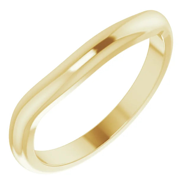14K Yellow Gold Contoured Band