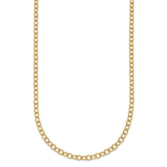 14K Yellow Gold 3MM Oval Link 18" Chain