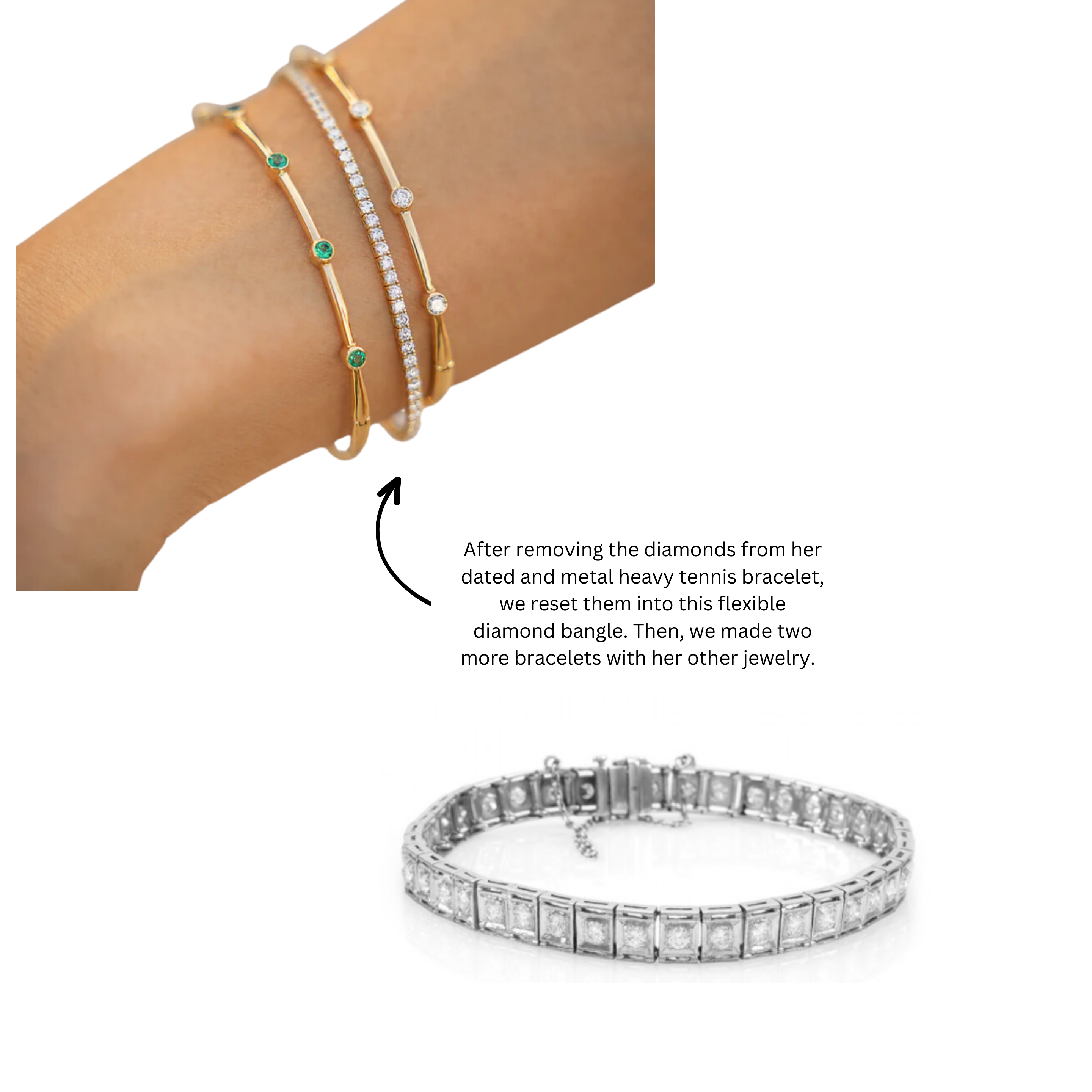 Resetting diamond tennis on sale bracelet