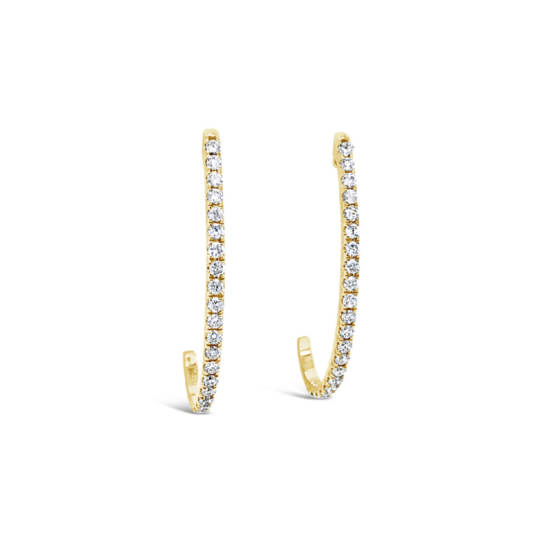 Diamond J-Hoop Earrings 1/2 CT