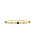 Sapphire and Diamond Scroll Stacker Band