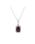 Rectangular Gemstone Pendant Necklace