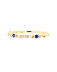 Sapphire and Diamond Scroll Stacker Band