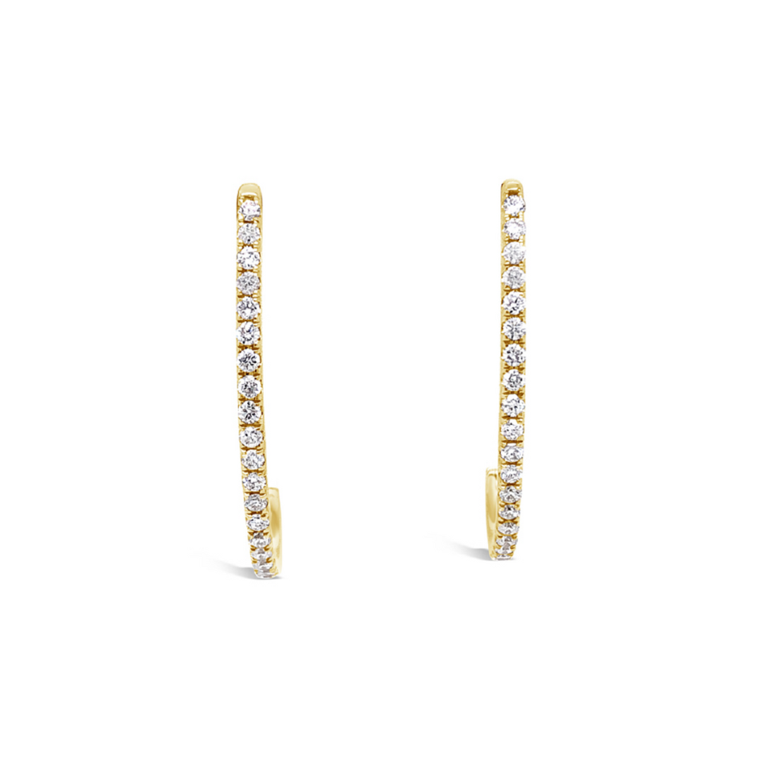 Diamond J-Hoop Earrings 1/2 CT
