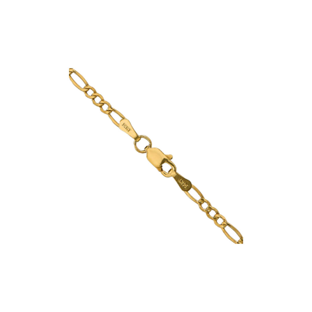 2.5mm Semi-Solid Figaro Chain