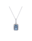 Rectangular Gemstone Pendant Necklace