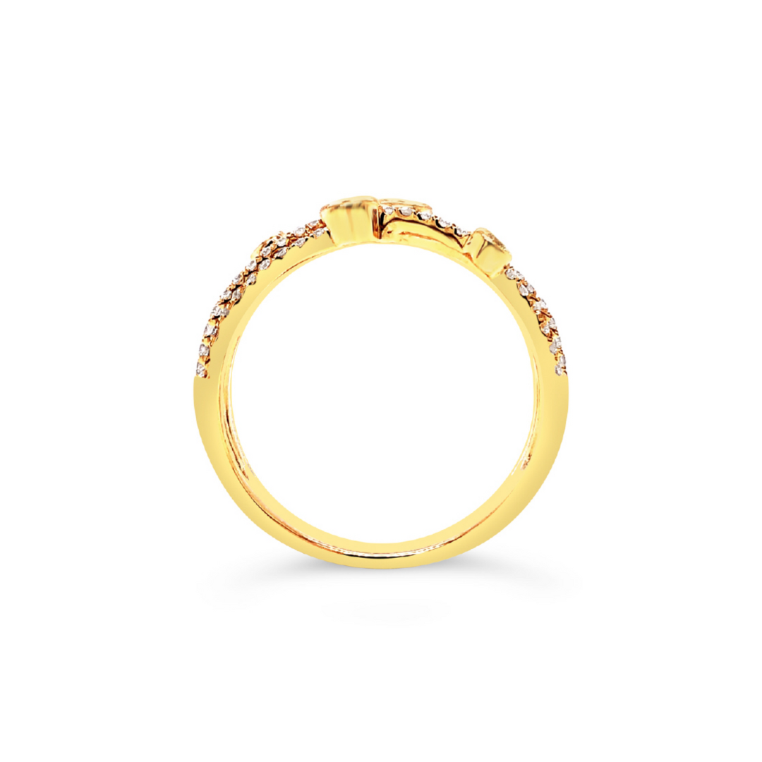 Asymmetrical Layered Diamond Ring