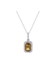 Rectangular Gemstone Pendant Necklace
