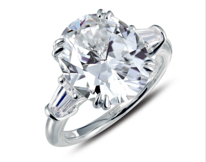 5.75 Carat Oval Baguette Engagement Ring: Rental