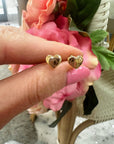 Flat Heart Stud Earrings