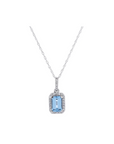Rectangular Gemstone Pendant Necklace