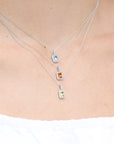 Rectangular Gemstone Pendant Necklace