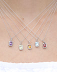 Rectangular Gemstone Pendant Necklace