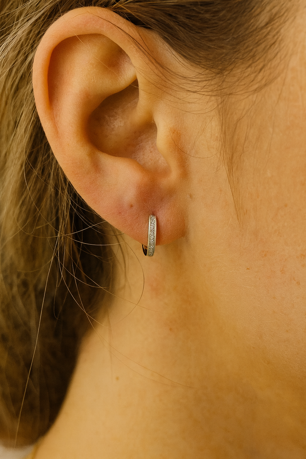 ✨ Golden Glow Diamond Huggies