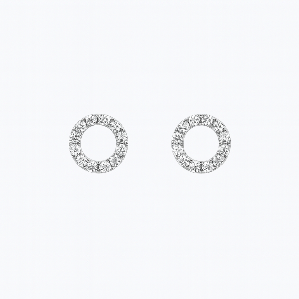 Diamond Circle Earrings