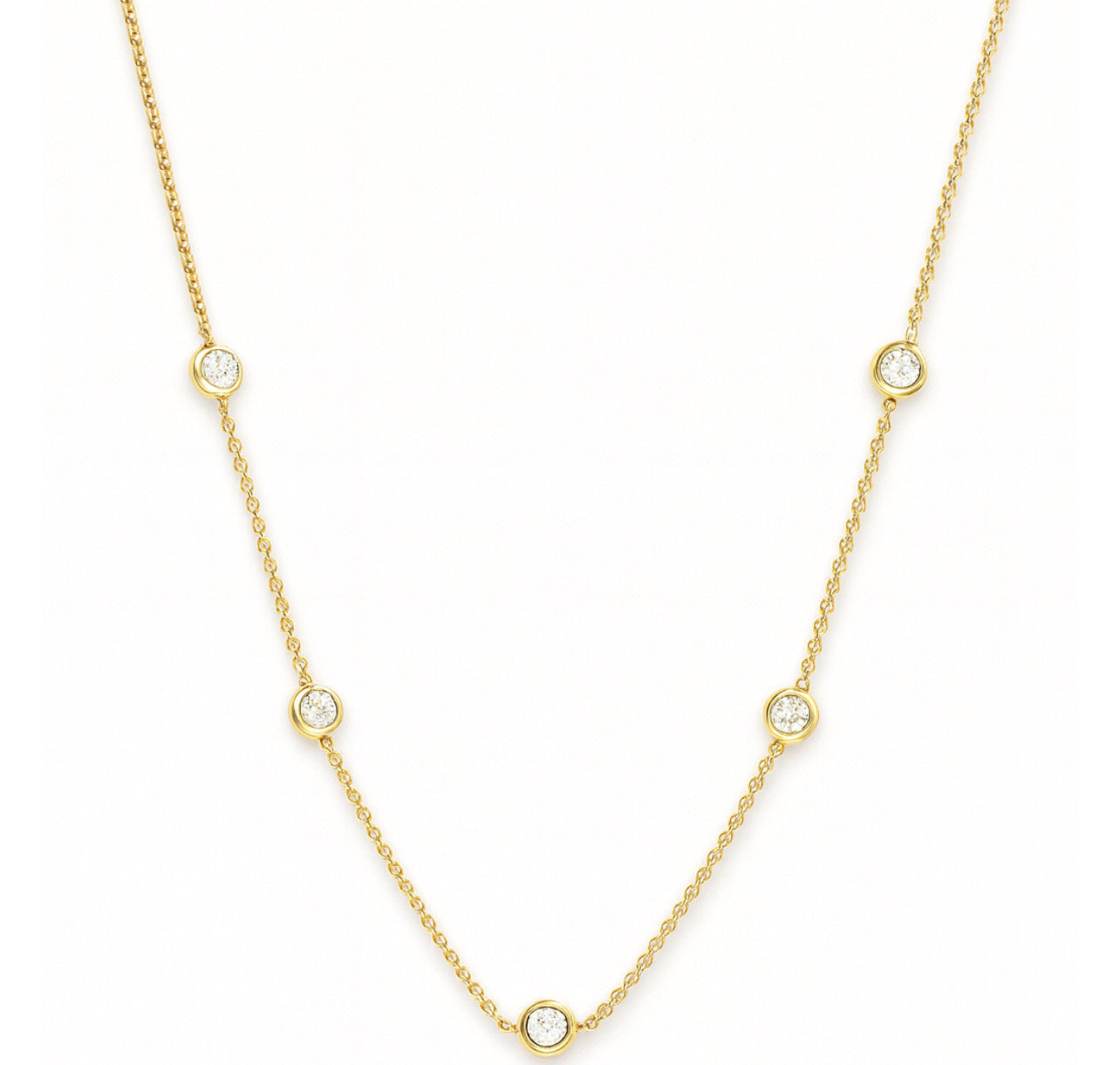 Bezel Station Necklace 1 CT