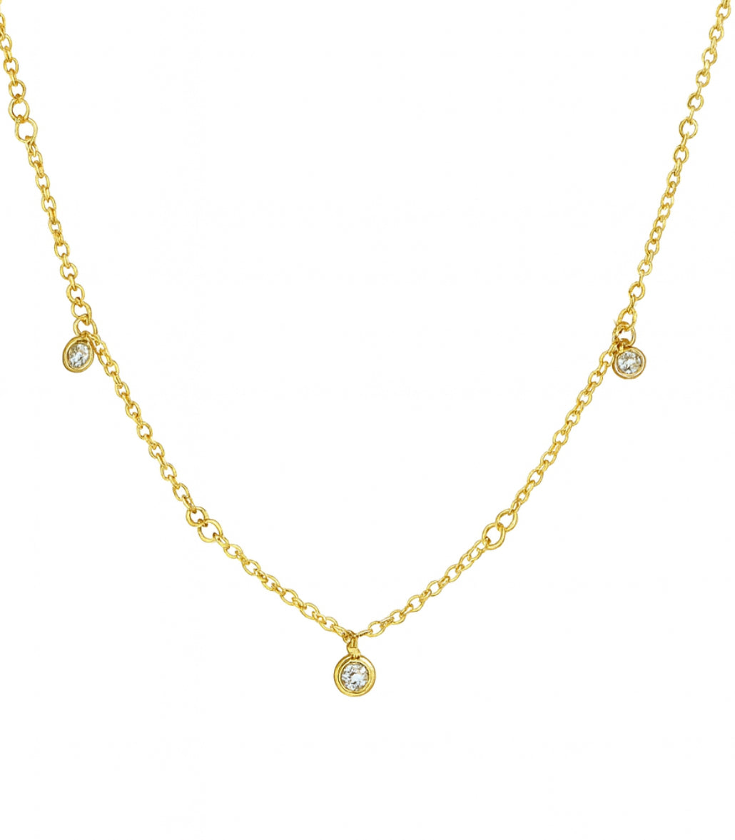 Bezel Diamond Dangle Necklace 1/2 CT