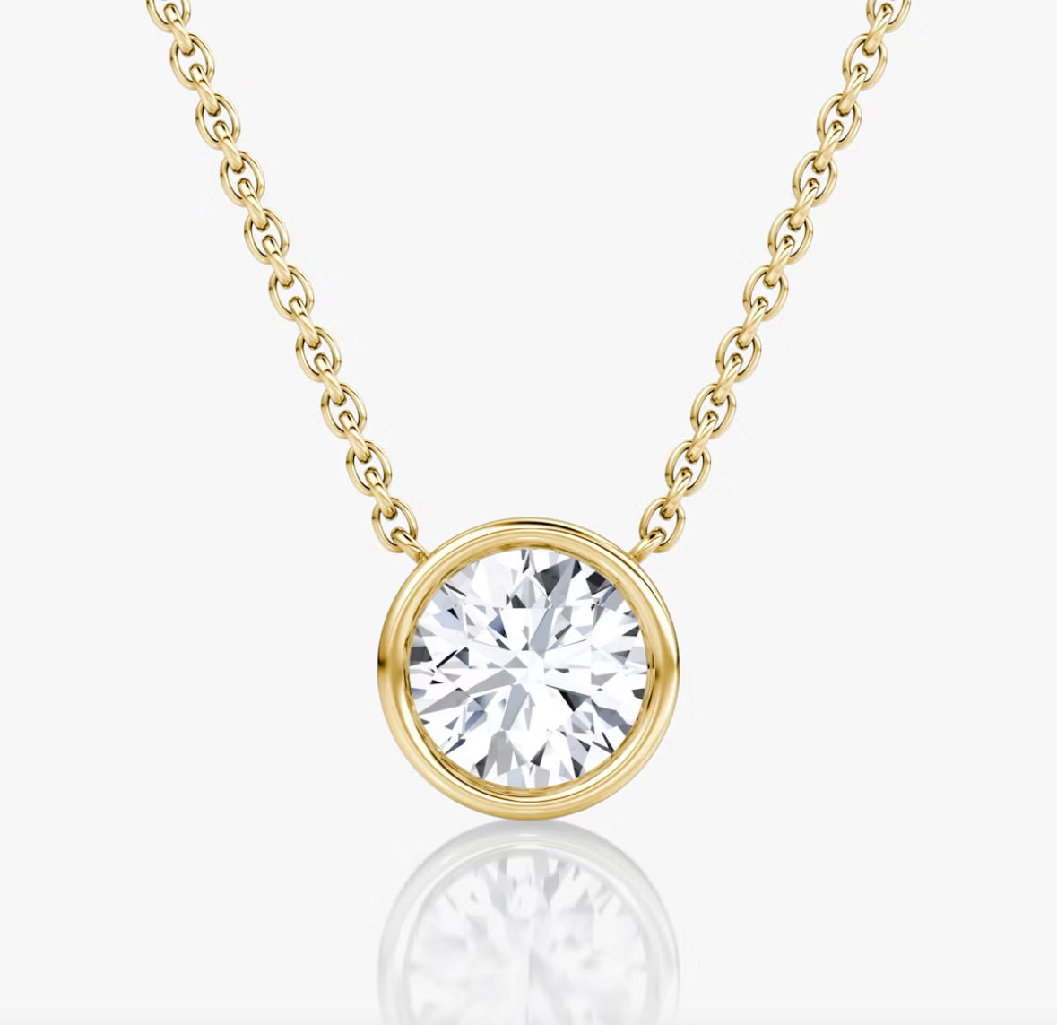 14K Yellow Gold .30 CTW Natural Bezel Set Diamond Necklace 18" Necklace