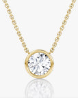 14K Yellow Gold .30 CTW Natural Bezel Set Diamond Necklace 18" Necklace