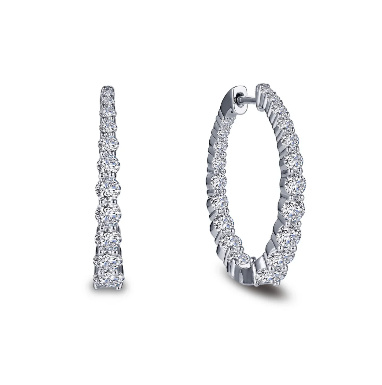 2.62 Carat Graduated Inside-Out Hoops: Rental