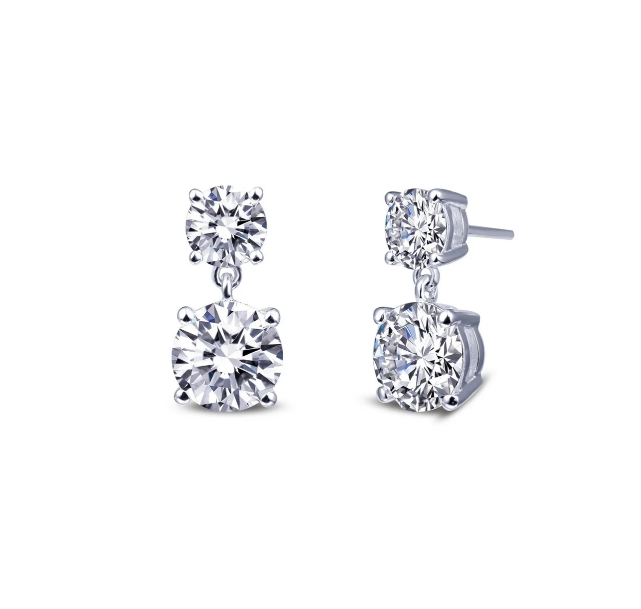 4.66 Carat Round Drop Earrings: Rental