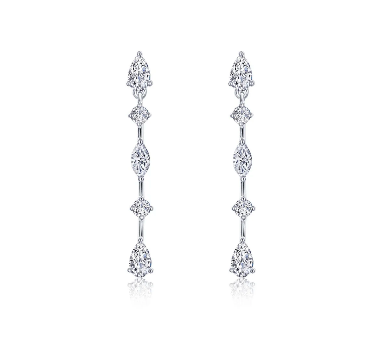 1.70 Carat Linear Drop Earrings: Rental