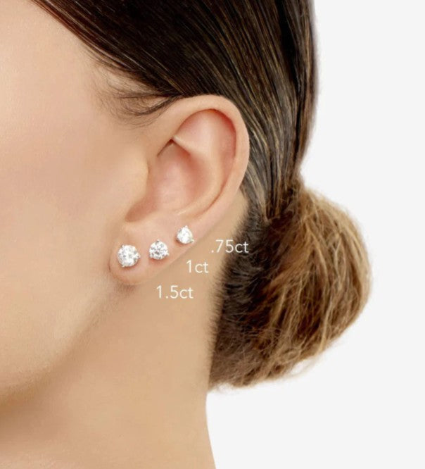 14K YG 1/4ctw lab grown diamond studs