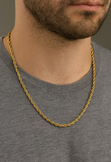 4mm 18in. Diamond Cut Hollow Rope Chain