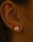 Bubblegum Pearl Stud Earrings