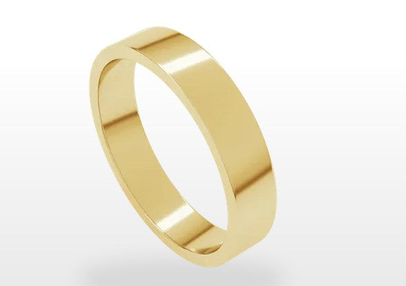 14K Yellow Gold 4mm Standard Weight Comfort Fit in Size 6