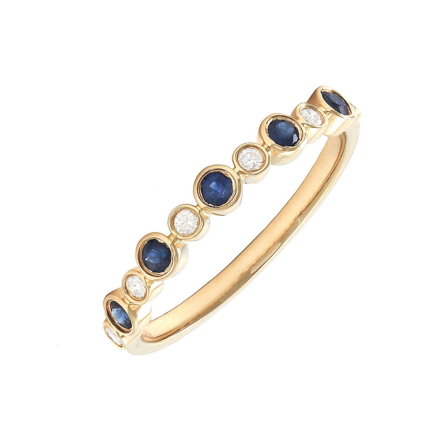 Bezel Set Sapphire & Diamond Band