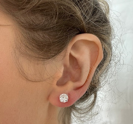 3.15 Carat 14k Yellow Gold Lab Diamond Stud Earrings