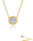 1.10 Carat Solitaire Bezel Adjustable Necklace: Rental