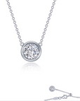 1.10 Carat Solitaire Bezel Adjustable Necklace: Rental