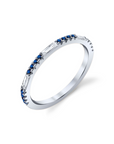 Thin Sapphire and Diamond Band