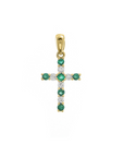Emerald and Diamond Cross Necklace