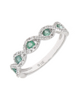 Emerald and Diamond Filigree Ring