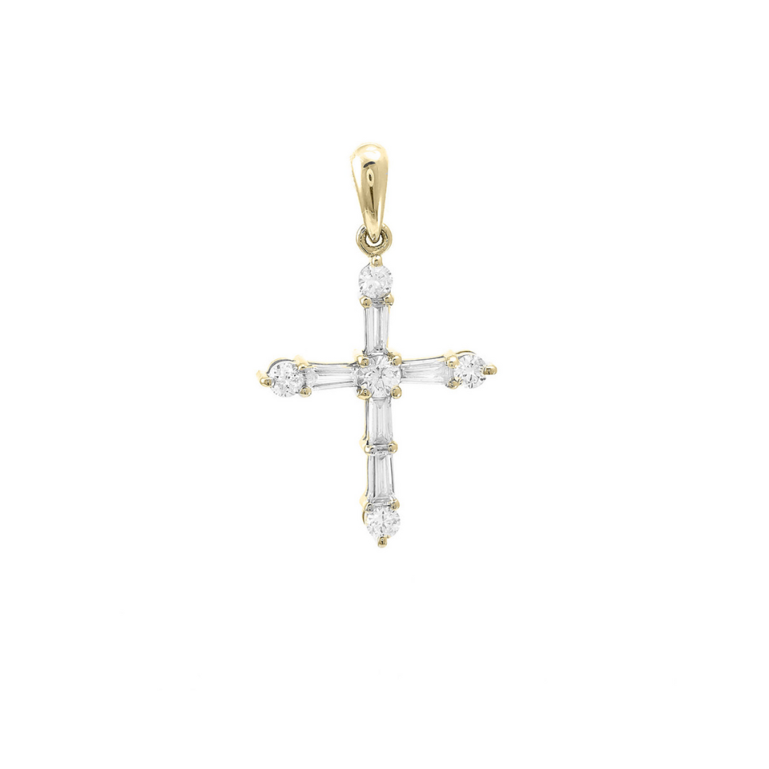 Cross pendant with baguette 2025 diamonds