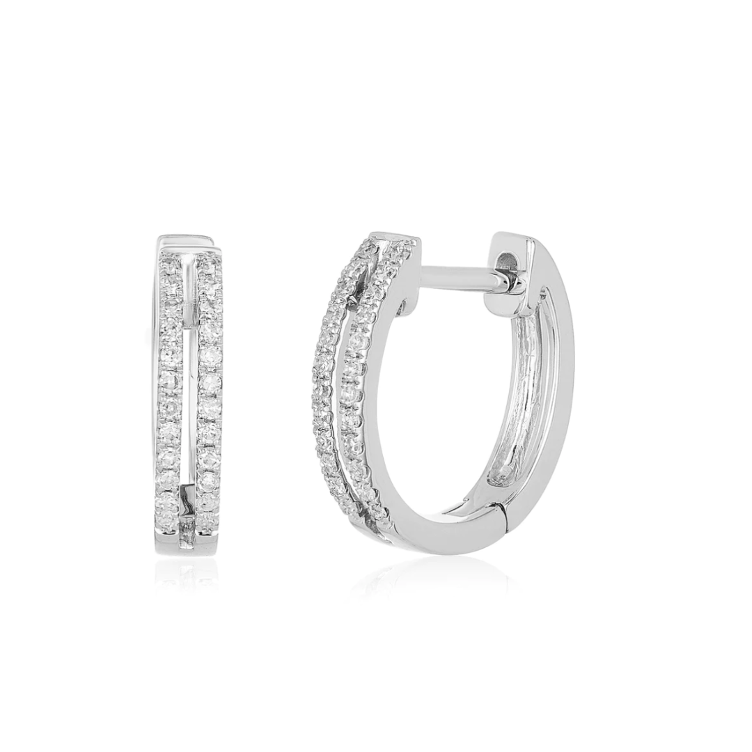 Double Line Diamond Huggies