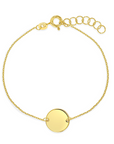 Say My Name Engravable Gold Disc Bracelet