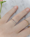 Ruby and Diamond Scroll Band