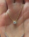 14K Yellow Gold .30 CTW Natural Bezel Set Diamond Necklace 18" Necklace