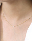 Just The Three Of Us Round Bezel Diamond Necklace