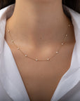 Stationary Bezel Set Diamond Necklace