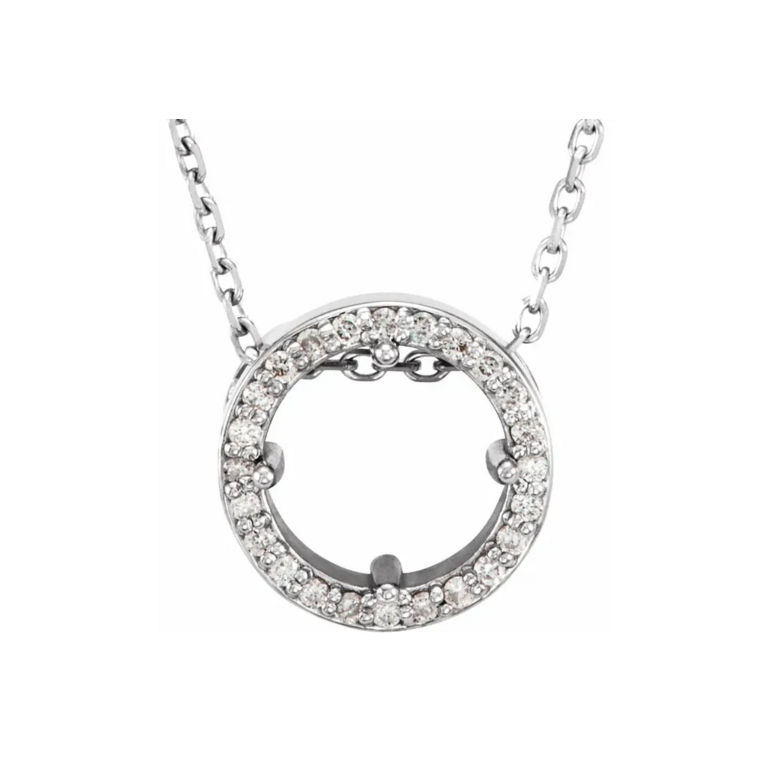 Semi-Set Diamond Necklace 3.4mm