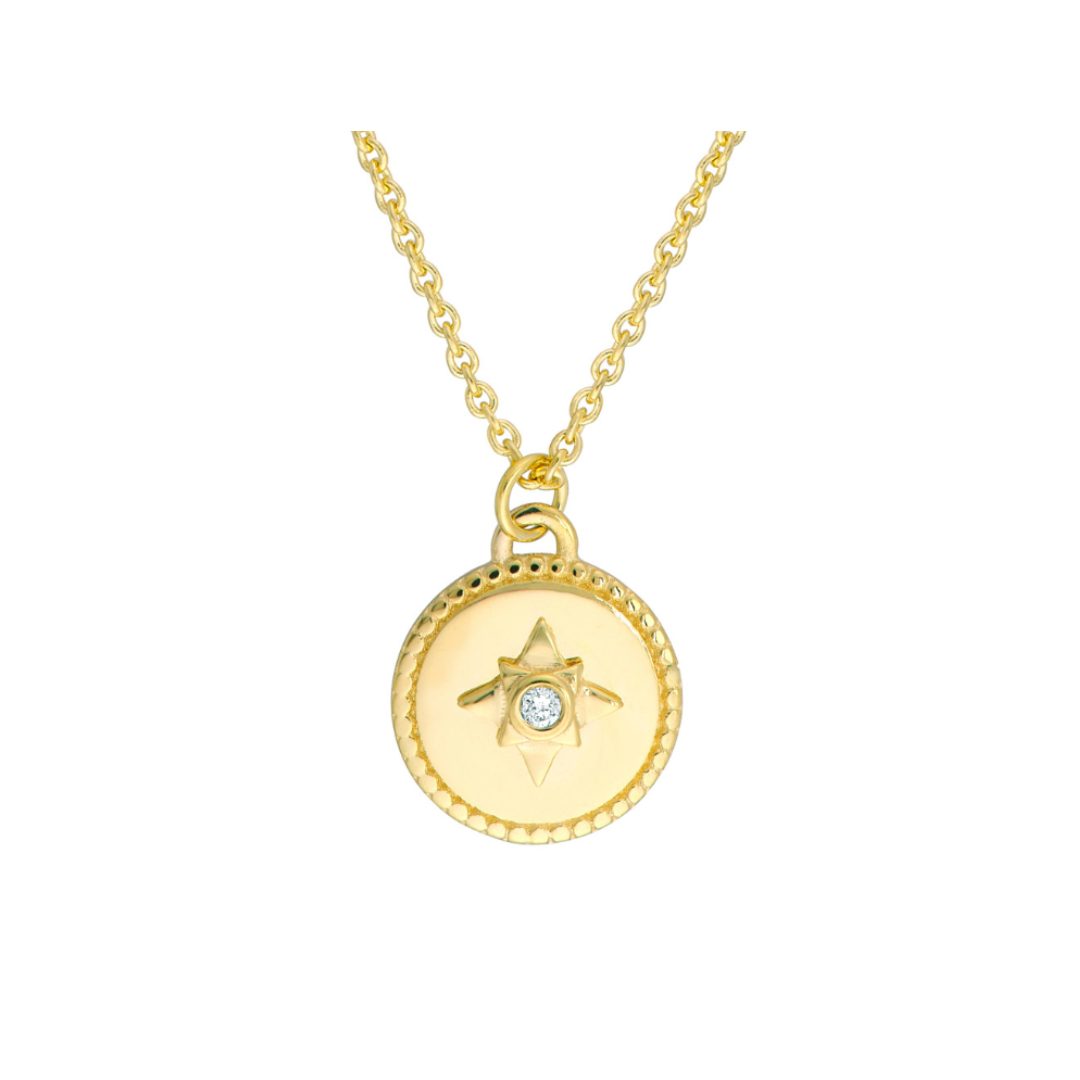 Star Medallion Necklace with Diamond