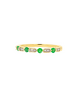 Emerald and Diamond Dart Stackable Ring