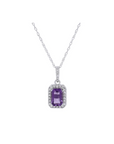 Rectangular Gemstone Pendant Necklace