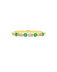 Emerald and Diamond Dart Stackable Ring